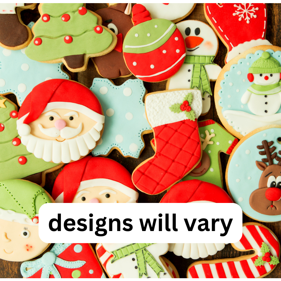 One dozen Decorated Cookies Sweet Elevation Bakery